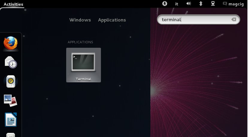 Install Android Bundle on Fedora 18 GNOME - Open Terminal