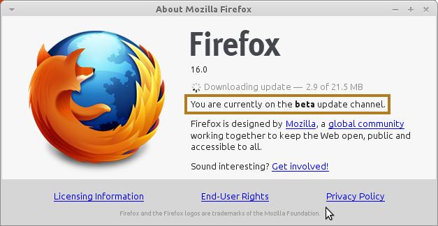 About Firefox Beta