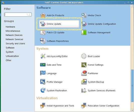 SUSE Linux Get Activation Code - Software Online Updates