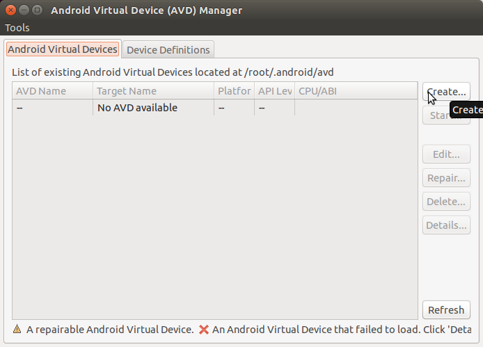 How to Create Android AVD Emulator on Linux Terminal - Creating