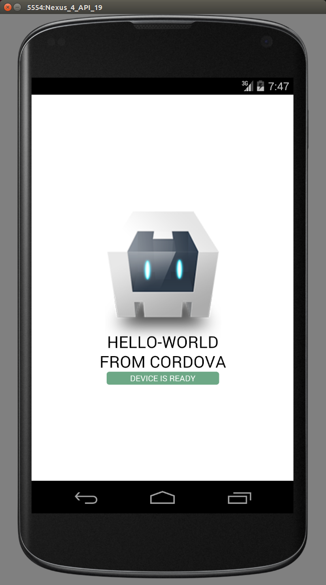 Android App Development Quick Start on Cordova CLI for Ubuntu 15.10 Wily - Cordova Android Emulation Success