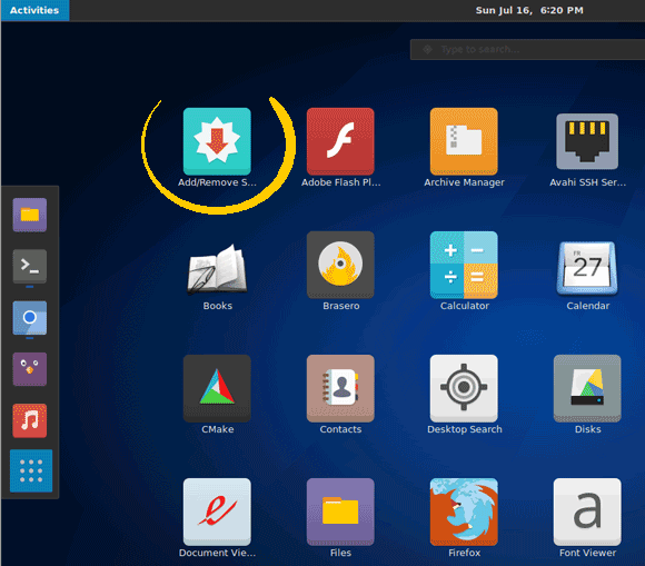 Linux Antergos Software Manager Quick Start - add/remove software app