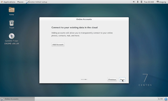 Install CentOS 7 GNOME on Top of Windows 8 - Cloud Accounts