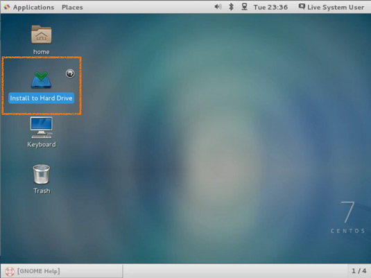 Install CentOS 7 GNOME on VMware Fusion 8 - Install to Hard Drive