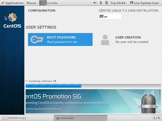 Install CentOS 7 GNOME on Top of Windows 8 - Set Root Password 1