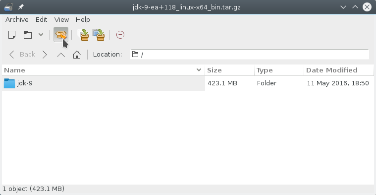 Install Oracle JDK 9 on Kali - Java JDK 9 tar.gz Extraction Path