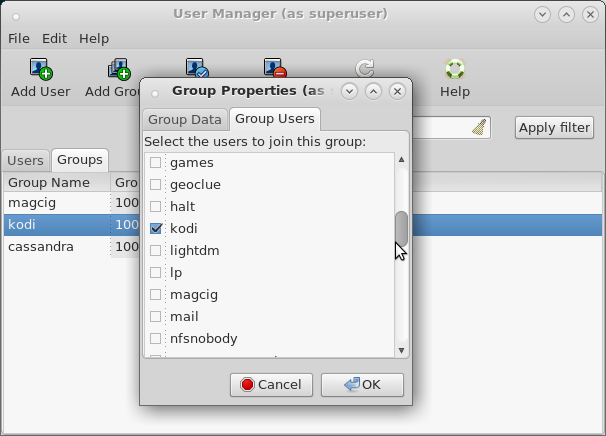 Managing Users and Groups on Red-Hat Linux Based Systems - Setting Group's Users