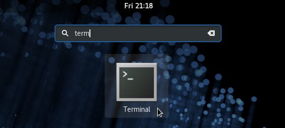 How to Install PyCharm on Fedora 28 - Open Terminal