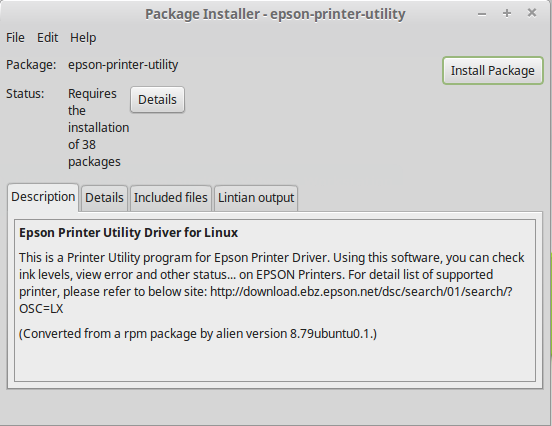 How to Install Epson WP-4020 / WP-4022 Series Printers Driver on Linux Mint - Epson Printer Utility GDebi