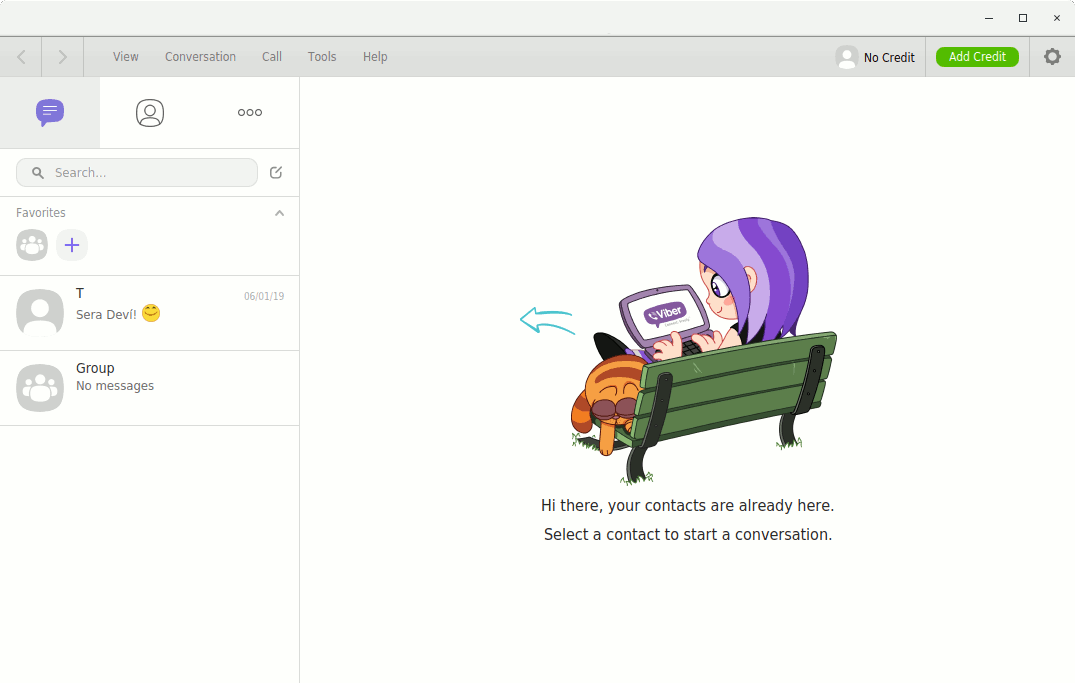 Installing Viber for Xubuntu 15.04 Vivid - Viber UI