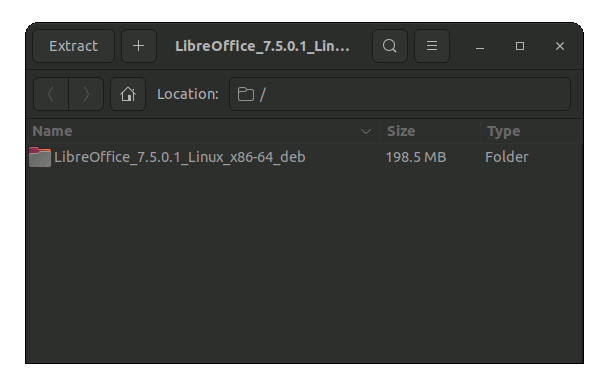 Install the Latest LibreOffice Suite on Zorin OS - LibreOffice Zorin OS Mate Extraction