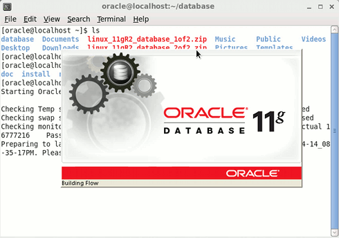 Install Oracle 11g Database on Fedora 17 Xfce Linux - Start Installation
