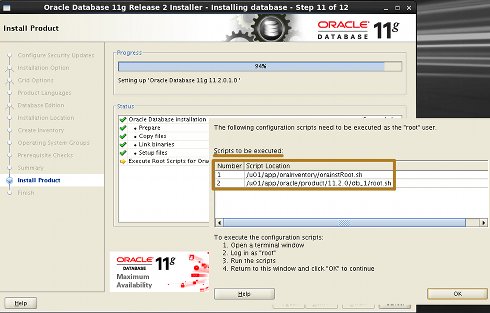 Install Oracle 11g Database on Fedora 17 Xfce Linux - Step 11