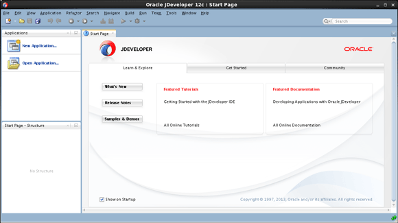 Install JDeveloper 12c Java Edition Fedora - JDeveloper Java Edition GUI