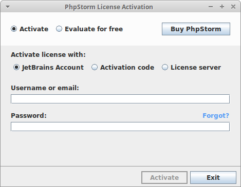 How to Install PhpStorm Fedora 25 - welcome