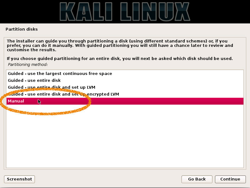 How to Install Kali 2016 on Windows 8 Computers Step-by-Step Guide - Manual Partitioning