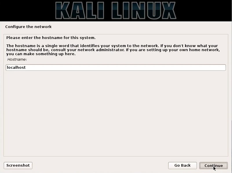 How to Install Kali 2016 on Windows 8 Computers Step-by-Step Guide - Hostname