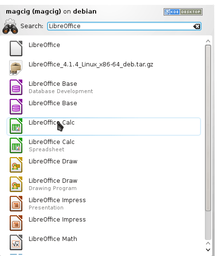 LibreOffice Installation Debian Wheezy - LibreOffice in KDE Desktop
