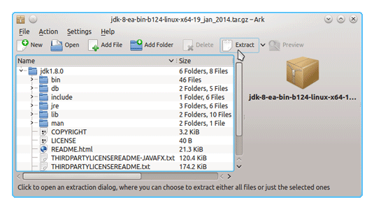 Install Oracle JDK 8 on Xubuntu 14.04 Trusty - Java JDK 8 tar.gz Extraction Path
