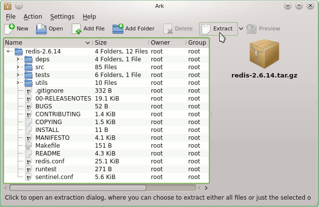 Install Redis for Sabayon Linux - KDE Redis Source Extraction