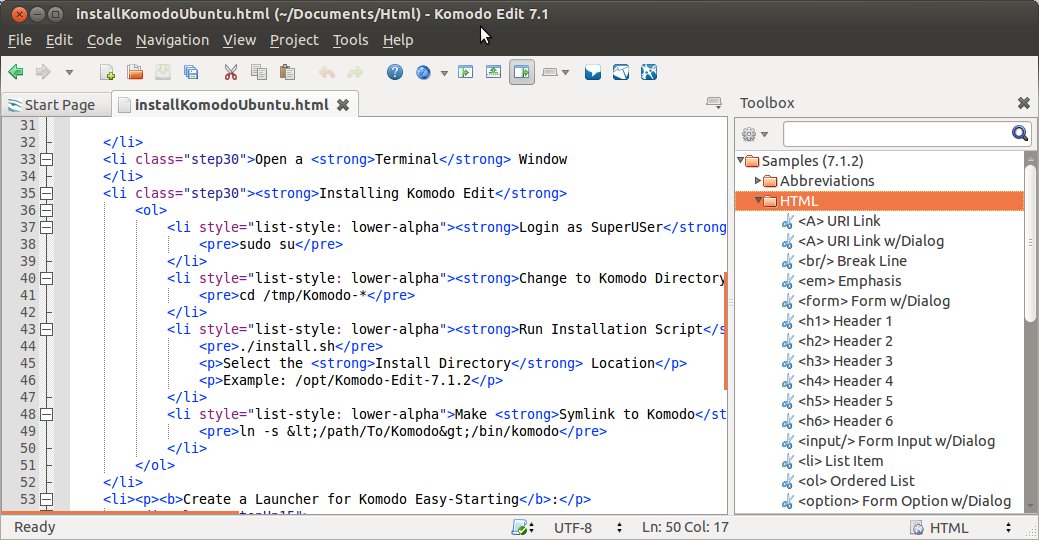 Komodo Edit Samples-Html-Tags