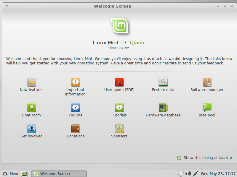 Linux Mint 17 Qiana Mate Desktop