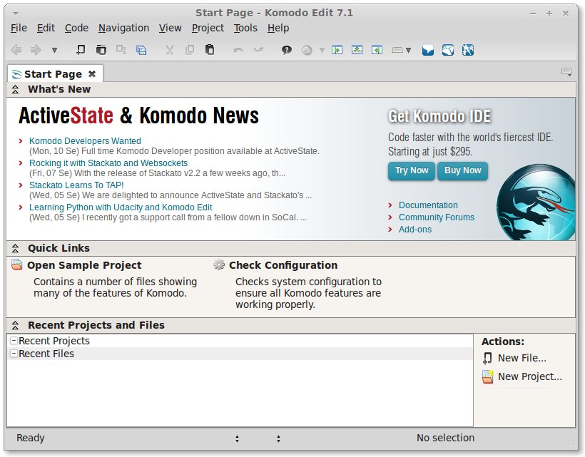 Install Komodo Edit Linux Mint 17 Qiana LTS 32/64-bit - Komodo Started