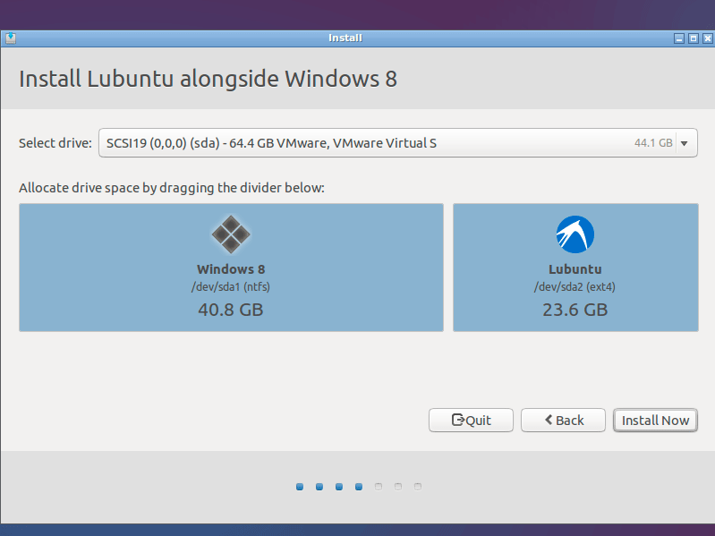 Lubuntu 14.10 Utopic Installation Steps on Top of Windows 8 - resize partitions