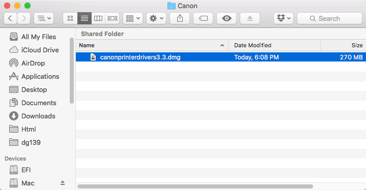 Download and Install Canon Printer Drivers for Mac OS X 10.11-El-Capitan/10.10-Yosemite/10.9-Mavericks/10.8-Mountain-Lion - Mounting Canon Printer Driver Installer