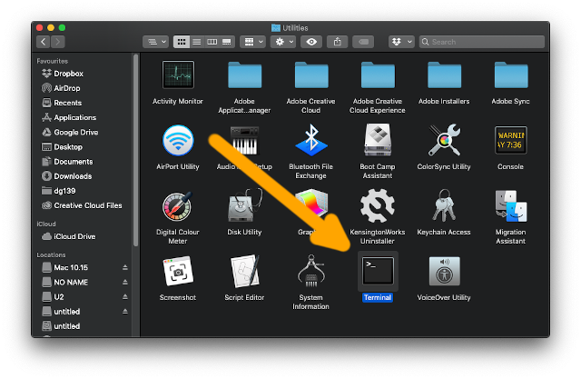 Step-by-step 7Zip Mac Mojave Installation - Open Terminal