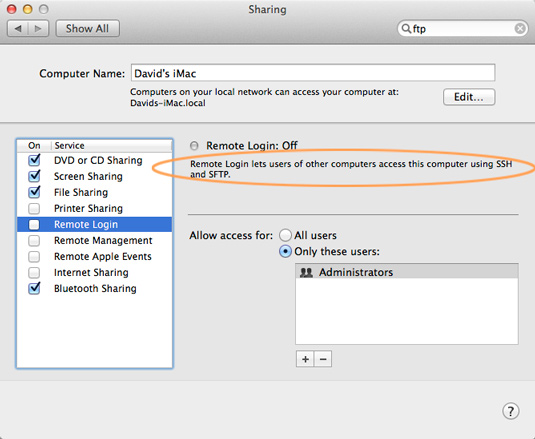 Mac Mavericks 10.9 Hadoop Quick Start - Enabling Remote Login