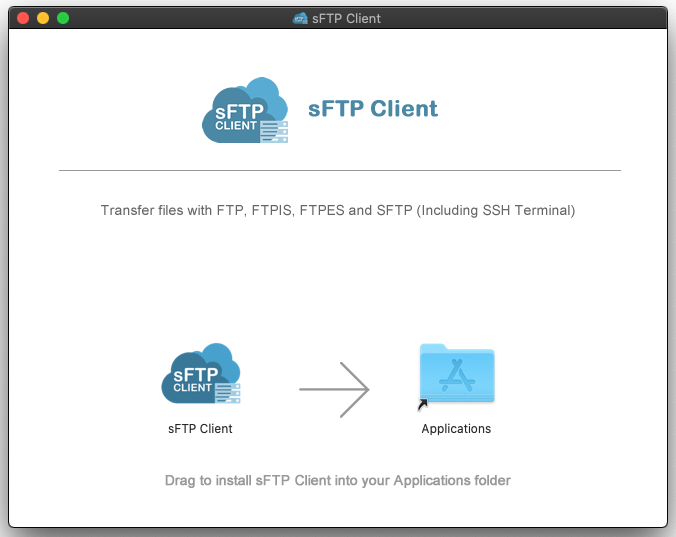 Step-by-step sFTP Client Mac Catalina Installation - Running sFTP Client Installer