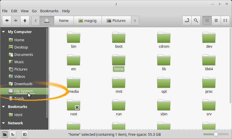 How to Access Folders & Drives in Linux Mint 18.1 Serena File Manager - Accessing File System