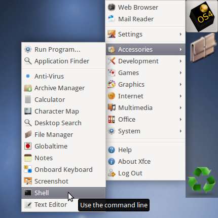 OS4 OpenDesktop13/Xfce Open Terminal Window