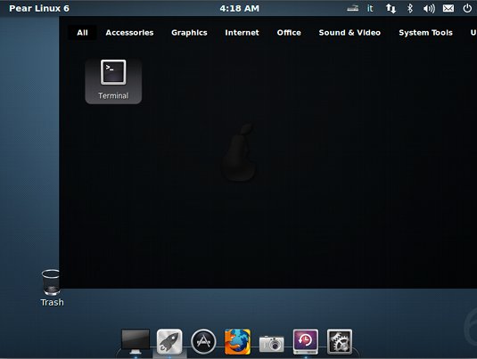 Pear-Linux 8 Open Terminal