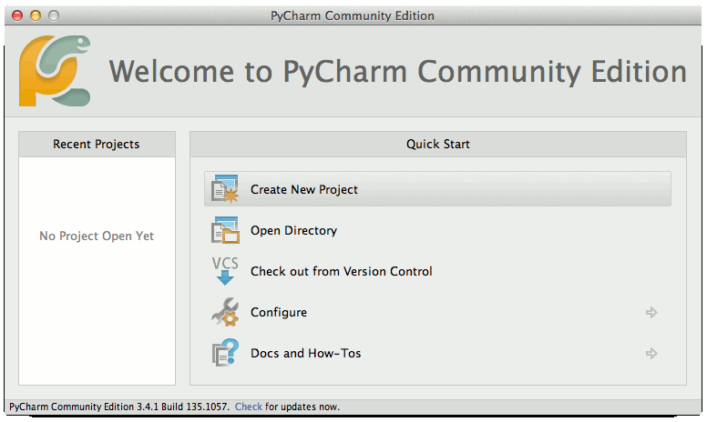 How to Install PyCharm Python IDE on macOS 10.9 Mavericks - PyCharm Create New Project