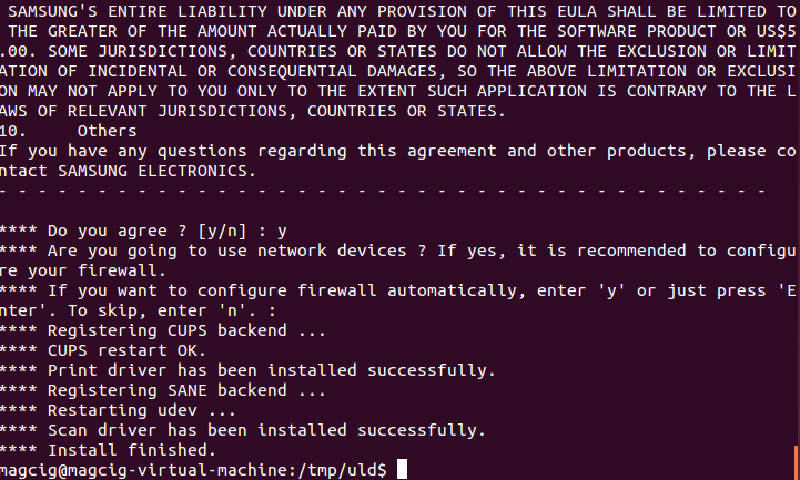 How-to Install Samsung ML-2955DW Printer Drivers for Linux Ubuntu - Firewall