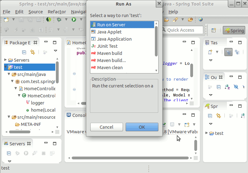 Spring-Tool on Elementary OS Linux - Run Hello World on Server