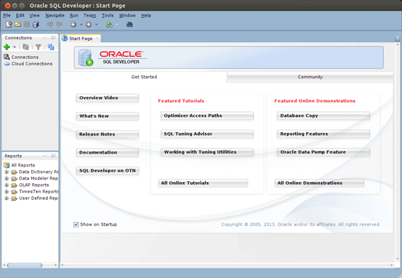 Oracle SQL Developer Quick Start on Ubuntu 14.04 Trusty - GUI