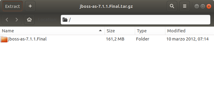 How to Install JBoss 7.x on Ubuntu 16.04 Xenial - Extracting