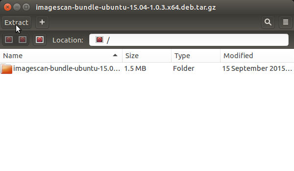 Linux Lubuntu 15.04 Vivid Epson Scanning Quick Start - Archive Extraction