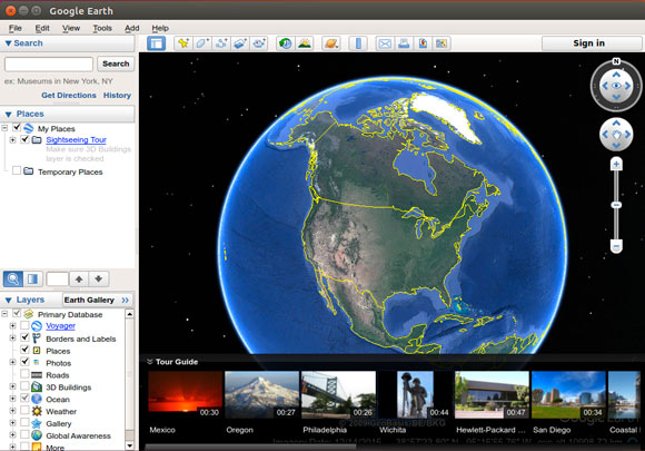 Installing Google Earth Pro for Elementary OS - Google Earth Pro GUI