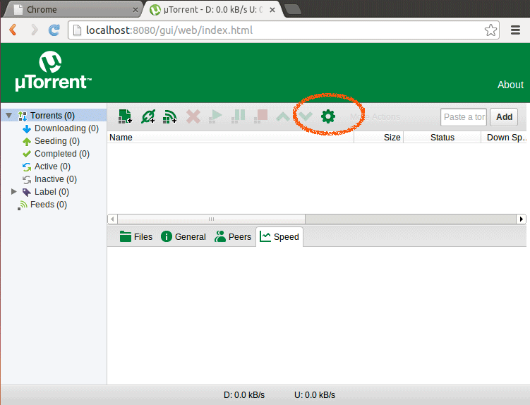 Install uTorrent for Lubuntu 15.04 Vivid - uTorrent Web GUI Settings