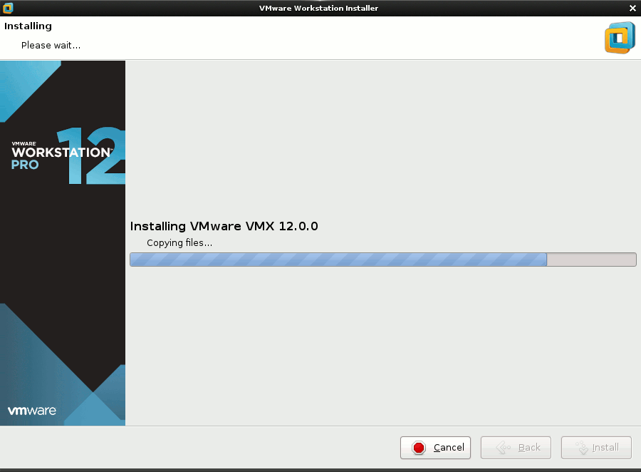 Linux Fedora VMware Workstation Pro 12 Installation - Installing