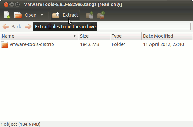Install VMware Tools on Ubuntu 14.04 Trusty - Extraction
