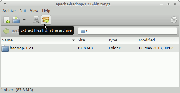 Install Hadoop on Xubuntu 14.04 Trusty 32/64-bit - Archive Extraction