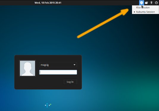 Install KDE Plasma 5 on Xubuntu 15.04 Vivid - Login Switch Desktop
