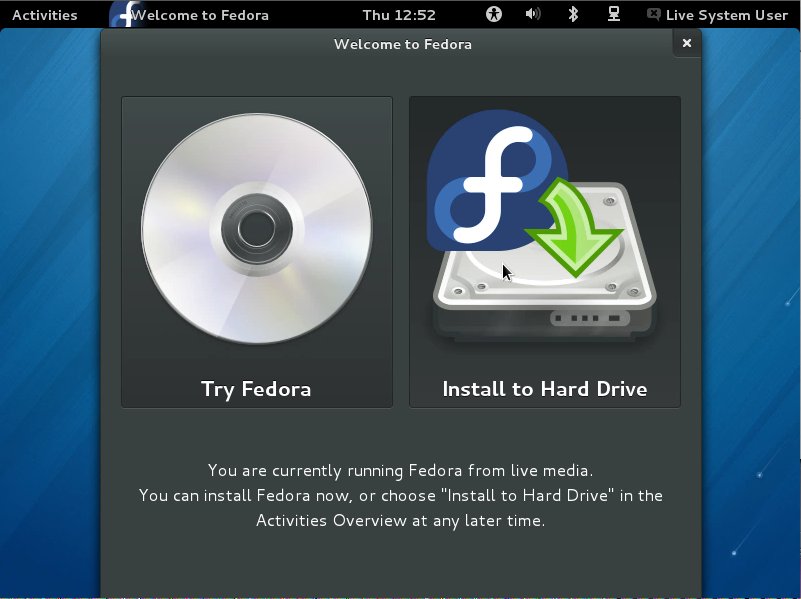 Fedora Linux 18 GNOME3 Starting Installation
