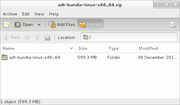 Install Android Bundle on Fedora 18 GNOME - Extract Eclipse ADT for Android