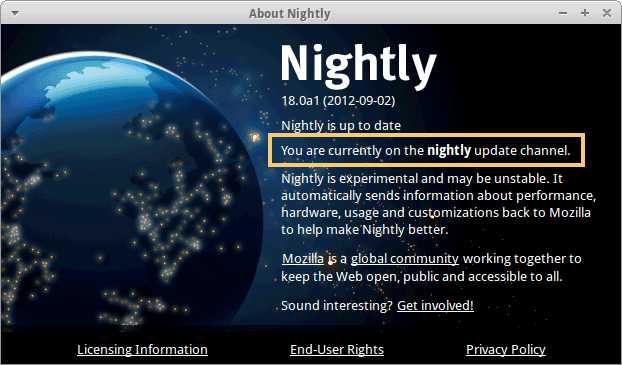 About Firefox Nightly